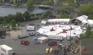 Aufbau Circus Knie in Zürich